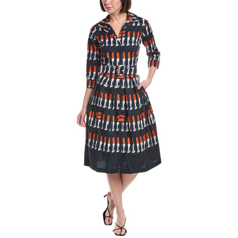 Samantha Sung Womens  Audrey Shirtdress, Blue